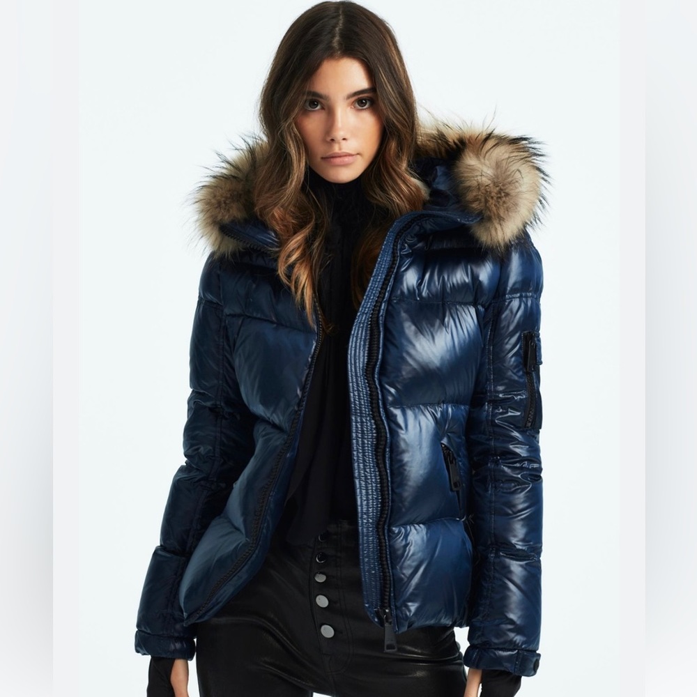 SAM. Blake Navy Blue Fur Coat!!!